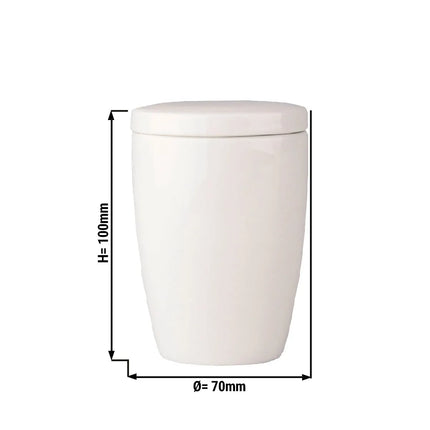 GGM Gastro (12 pcs) LUX | Sugar Bowl - Maastricht - Porcelain - Ø 70mm - Height: 100mm - with Lid - Ivory