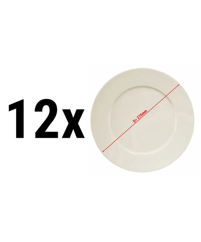 GGM Gastro (12 pcs) PERA Cream | Plate - flat - Porcelain - Ø270mm - Cream