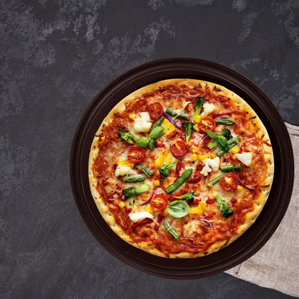 GGM Gastro (12 pcs) Pizza Plate - flat - Polyethylene - Ø300mm - Brown
