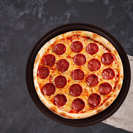 GGM Gastro (12 pcs) Pizza Plate - Polyethylene - Ø340mm - with juice groove - Brown