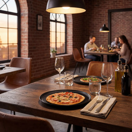 GGM Gastro (12 pcs) Pizza Plate - Porcelain - Ø310mm - Black