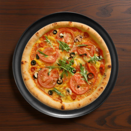 GGM Gastro (12 pcs) Pizza Plate - Porcelain - Ø310mm - Black