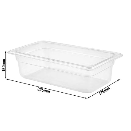 GGM Gastro (12 pcs) Polycarbonate Container GN 1/3 - Clear - 5.3L - Depth: 150mm