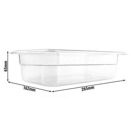 GGM Gastro (12 pcs) Polycarbonate Container GN 1/4 - Clear - 1.7L - Depth: 65mm