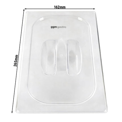 GGM Gastro (12 pcs) Polycarbonate Lid GN 1/4 - Clear - 265x162x23mm