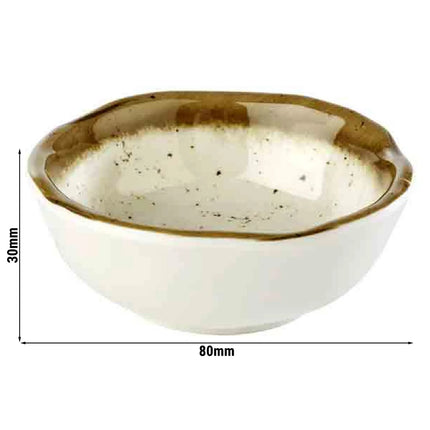 GGM Gastro (12 pcs) Ramekin - STONE ART - Melamine - 70ml - round - Ø80mm - White/Brown