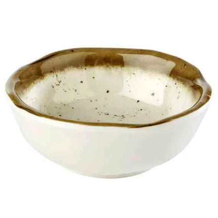GGM Gastro (12 pcs) Ramekin - STONE ART - Melamine - 70ml - round - Ø80mm - White/Brown