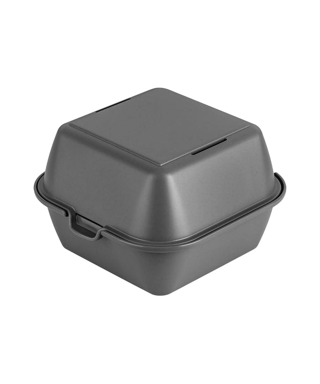 GGM Gastro (12 pcs) Reusable Burger Box - 155x155x126mm - with Clip-Lock Lid - Grey