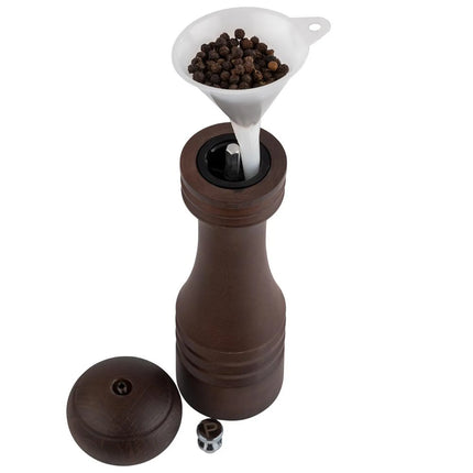 GGM Gastro (12 pcs) Salt & Pepper Mills PREMIUM - ETERNAL - Beech Wood - Height: 155mm - Dark Brown