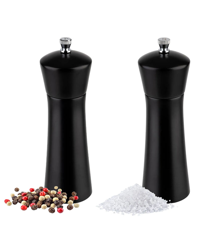 GGM Gastro (12 pcs) Salt & Pepper Mills PREMIUM - MIDNIGHT - Wood - Height: 170mm - Black