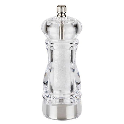 GGM Gastro (12 pcs) Salt & Pepper Mills PREMIUM PLUS - CLEARGRIND - Acrylic - Height: 150mm - Clear