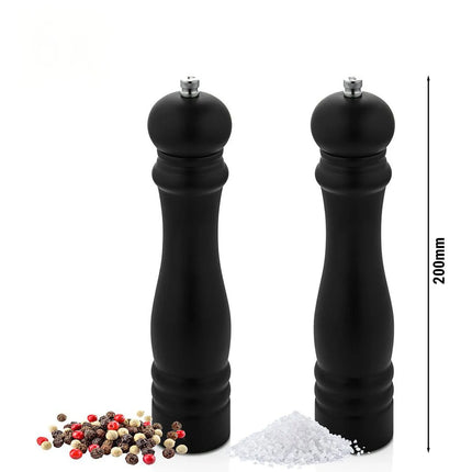 GGM Gastro (12 pcs) Salt & Pepper Mills PREMIUM - Wood - Height: 200mm - Black