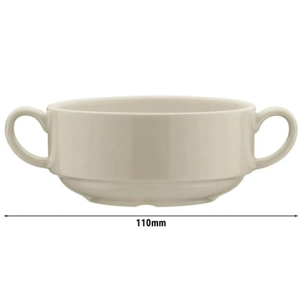 GGM Gastro (12 pcs) SEMPRE - Handled Soup Cup - 320 ml - Cream