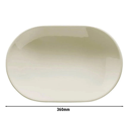 GGM Gastro (12 pcs) TEOS | Kebab Platter - oval - Porcelain - Length:360mm - Cream