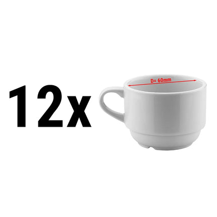 GGM Gastro (12 pcs) Turkish Coffee Cup - 100ml - White
