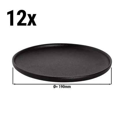 GGM Gastro (12 pcs) UNIVERSE | Plate - flat - Porcelain - Ø190mm - Black