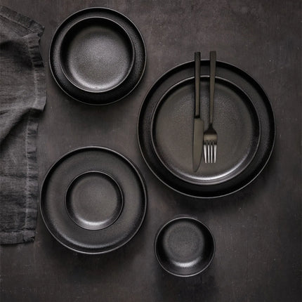 GGM Gastro (12 pcs) UNIVERSE | Plate - flat - Porcelain - Ø190mm - Black