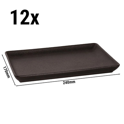 GGM Gastro (12 pcs) UNIVERSE - Rectangular Plate - Maastricht - set of 12 - 240x170mm - Black
