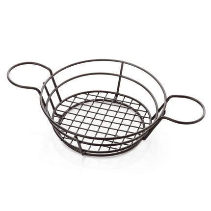 GGM Gastro (15 Cái) Giỏ Phục Vụ - SNACKHOLDER - Thép Không Gỉ - Tròn - Ø210mm - Kèm Chén Chấm