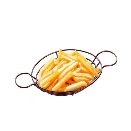 GGM Gastro (15 Cái) Giỏ Phục Vụ - SNACKHOLDER - Thép Không Gỉ - Tròn - Ø210mm - Kèm Chén Chấm