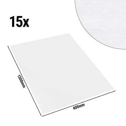 GGM Gastro (15 pcs) Damask Table Runner Tessin Atlas - Satin Band - 40x130cm - White