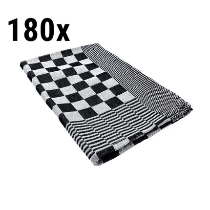 GGM Gastro (180 pcs) Dishcloth made of Cotton - 65x65cm - Black / White checked