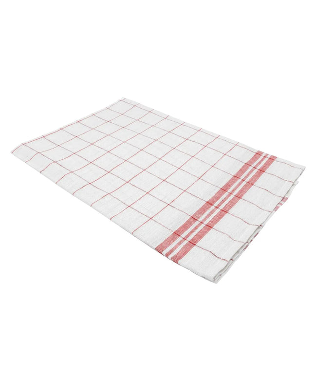 GGM Gastro (180 pcs) Glass cloth made of Linen‑cotton - 65x65cm - Red / White