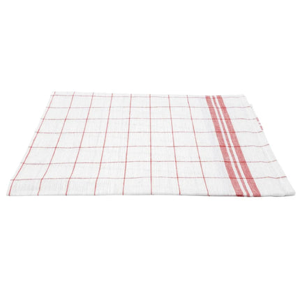 GGM Gastro (180 pcs) Glass cloth made of Linen‑cotton - 65x65cm - Red / White