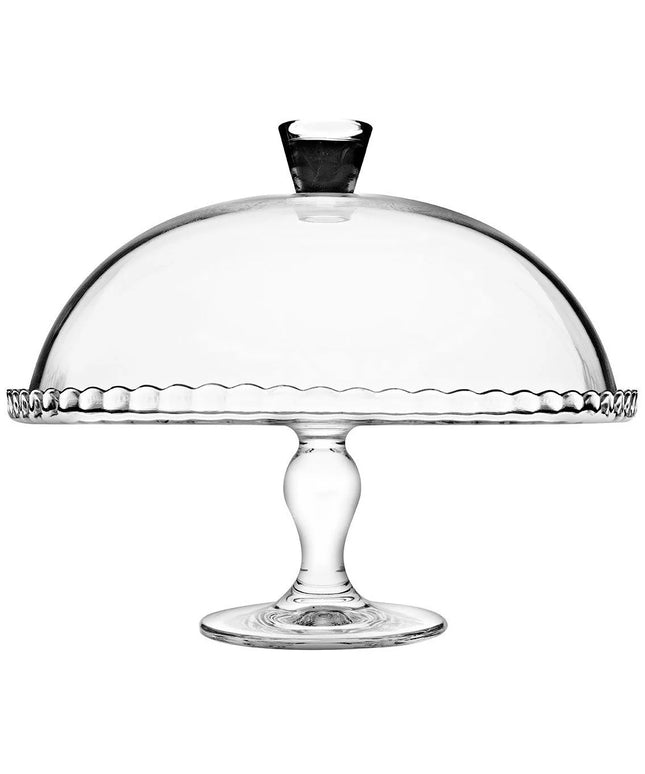 GGM Gastro (2 Cái) Kệ Tầng Buffet - Mini Patisserie - Đĩa Phục Vụ Có Chân & Nắp Chụp - Thủy Tinh - Cao 262mm