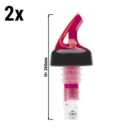 GGM Gastro (2 pcs) Bar Professional - Measured Spirit Pourer 35ml - 35ml - Plastic - Red - CE-stamped