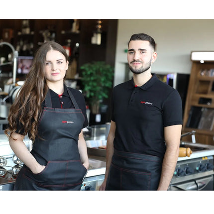 GGM Gastro (2 pcs) Bistro Apron - Light Grey Denim Look - W x H: 96x84cm