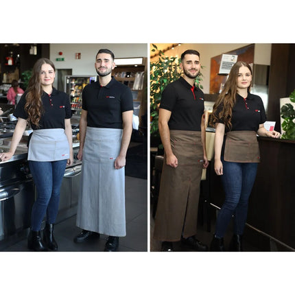 GGM Gastro (2 pcs) Bistro Apron - Light Grey Denim Look - W x H: 96x84cm