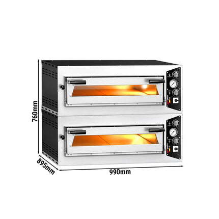 GGM Gastro (2 pcs) Electric Deck Pizza Oven - Single Deck - Refractory Stone Deck - 4 - Ø 35cm (35.1 cm) - Mechanical Controls - up to 450°C