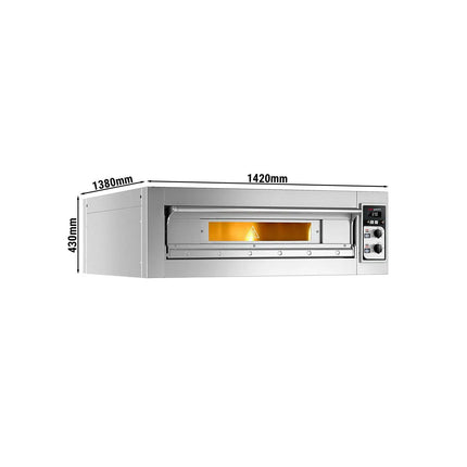GGM Gastro (2 pcs) Electric Deck Pizza Oven - Single Deck - Refractory Stone Deck - 9 - Ø 33cm (33 cm) - Mechanical Controls - up to 400°C
