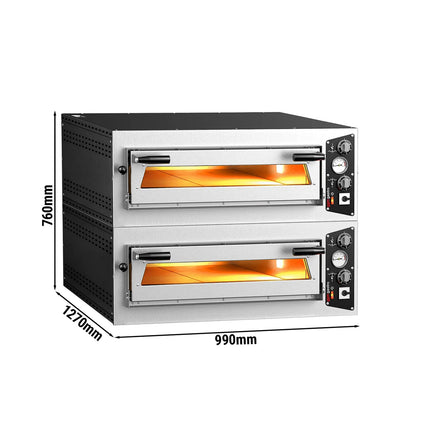 GGM Gastro (2 pcs) Electric Deck Pizza Oven - Single Deck - Refractory Stone Deck - 6 - Ø 35cm (35.1 cm) - up to 450°C - Mechanical Controls