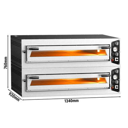 GGM Gastro (2 pcs) Electric Deck Pizza Oven - Single Deck - Refractory Stone Deck - 6 x Ø 35cm (35.1 cm) - Mechanical Controls - up to 450°C