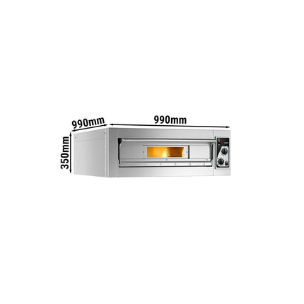 GGM Gastro (2 pcs) Electric Deck Pizza Oven - Single Deck - Refractory Stone Deck - 4+4 - Ø 33cm (33 cm) - up to 400°C - Mechanical Controls