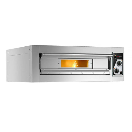 GGM Gastro (2 pcs) Electric Deck Pizza Oven - Single Deck - Refractory Stone Deck - 4+4 - Ø 33cm (33 cm) - up to 400°C - Mechanical Controls