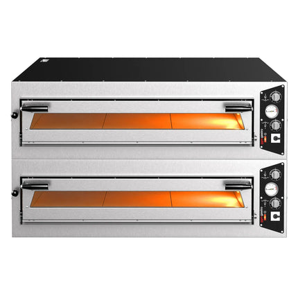 GGM Gastro (2 pcs) Electric Deck Pizza Oven - Single Deck - Refractory Stone Deck - 9 x Ø 34cm (34 cm) - up to 450°C - Mechanical Controls