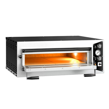 GGM Gastro (2 pcs) Electric Deck Pizza Oven - Single Deck - Refractory Stone Deck - 4 - Ø 35cm (35.1 cm) - Mechanical Controls - up to 450°C