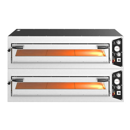 GGM Gastro (2 pcs) Electric Deck Pizza Oven - Single Deck - Refractory Stone Deck - 6 x Ø 35cm (35.1 cm) - Mechanical Controls - up to 450°C