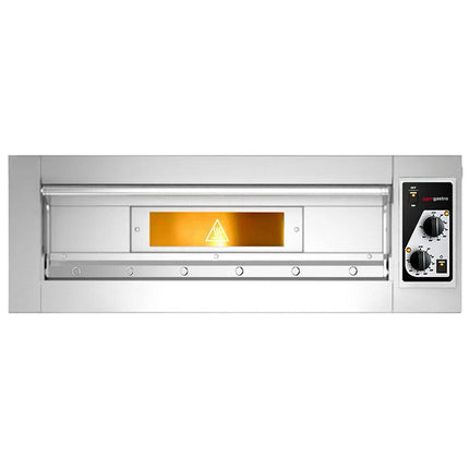 GGM Gastro (2 pcs) Electric Deck Pizza Oven - Single Deck - Refractory Stone Deck - 4+4 - Ø 33cm (33 cm) - up to 400°C - Mechanical Controls
