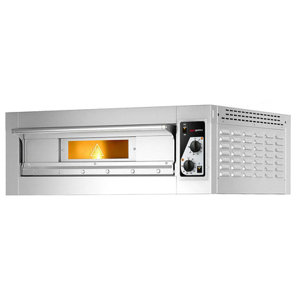 GGM Gastro (2 pcs) Electric Deck Pizza Oven - Single Deck - Refractory Stone Deck - 4+4 - Ø 33cm (33 cm) - up to 400°C - Mechanical Controls