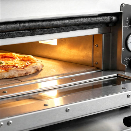 GGM Gastro (2 pcs) Electric Deck Pizza Oven - Single Deck - Refractory Stone Deck - 6 x Ø 35cm (35.1 cm) - Mechanical Controls - up to 450°C