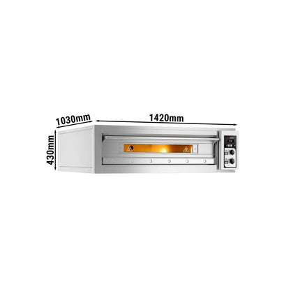 GGM Gastro (2 pcs) Electric Deck Pizza Oven - Twin Deck - Refractory Stone Deck - 6+6 - Ø 33cm (33 cm) - Mechanical Controls - up to 400°C
