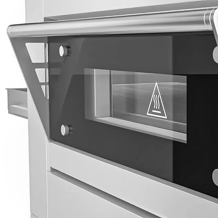 GGM Gastro (2 pcs) Gas Conveyor Pizza Oven - 1260x1750mm (126 cmx175 cm) - 230V Single Phase - Digital Controls - Belt width: 500mm (50 cm) - up to 320°C - incl. Base frame & Wheels