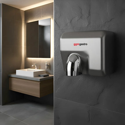GGM Gastro (2 pcs) Hand Dryer with Sensor - Matt Black Stainless Steel