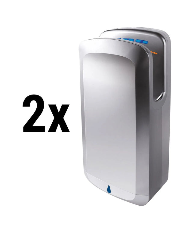GGM Gastro (2 pcs) Hand Dryer with Sensor & UV Light - Matt Black Stainless Steel