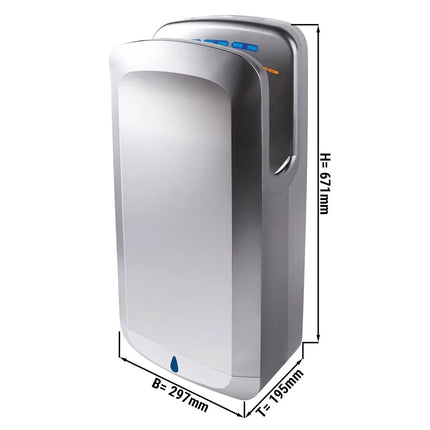 GGM Gastro (2 pcs) Hand Dryer with Sensor & UV Light - Matt Black Stainless Steel