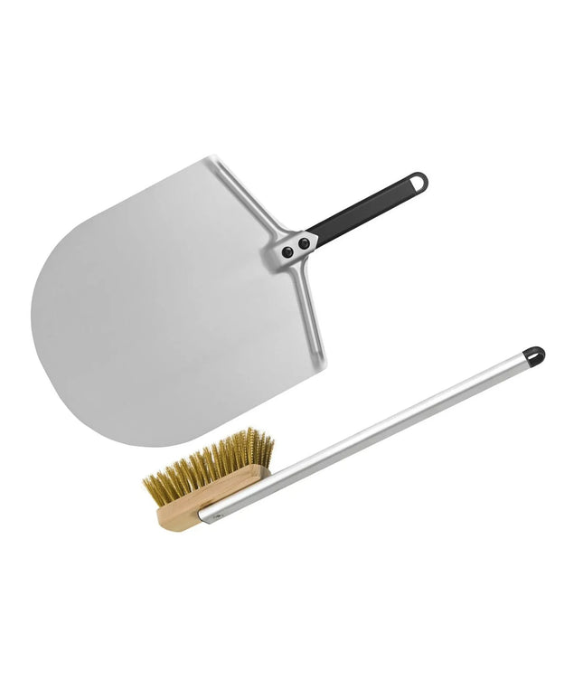 GGM Gastro (2 pcs) Pizza Peel - Aluminium - 355x305mm - Set: Pizza oven brush